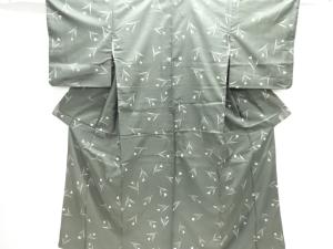 アンティーク　草花模様本場大島紬着物(染)